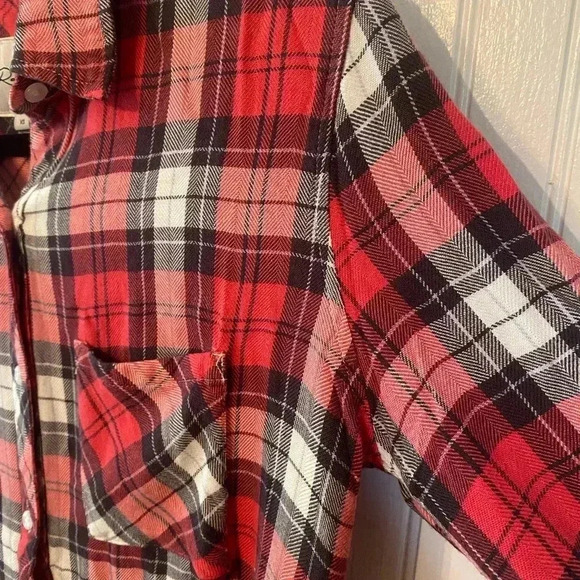 Rails Hunter Scarlet Ash White Plaid Button Down Top Size Extra Small - Picture 12 of 16